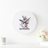 Kids Easter Dino Bunny Egg A Saurus Trex Bunny Boy ラージ壁時計 (ホーム)