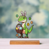 Kids Easter Dinosaur Trex Egg Hunting Boys Kids To アクリルサイン (ニュートラル)