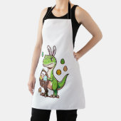 Kids Easter Dinosaur Trex Egg Hunting Boys Kids To エプロン (インサイチュ)