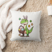 Kids Easter Dinosaur Trex Egg Hunting Boys Kids To クッション (ブランケット)