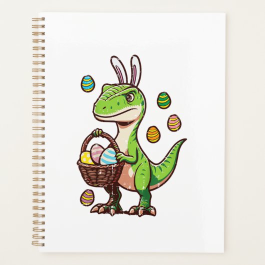 Kids Easter Dinosaur Trex Egg Hunting Boys Kids To プランナー手帳 (正面)