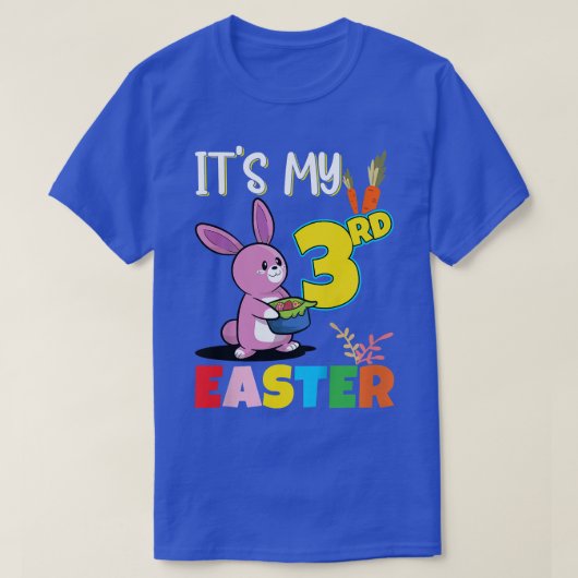 Kids Easter Egg Hunt 3rd Birthday Cute Easter Bunn Tシャツ (デザイン正面)