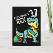 Kids Eastersaurus Rex Easter Trex Bunny Toddler Bo カード (正面)