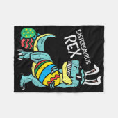 Kids Eastersaurus Rex Easter Trex Bunny Toddler Bo フリースブランケット (正面(横))