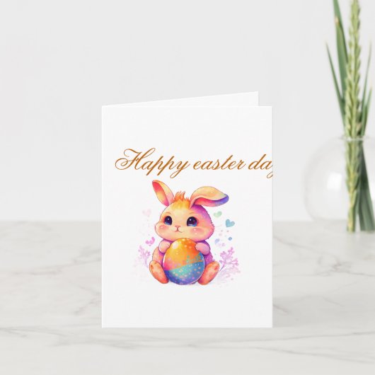 Kids, Editable Spring Easter Party Card, Bunny Bir 招待状 (正面)