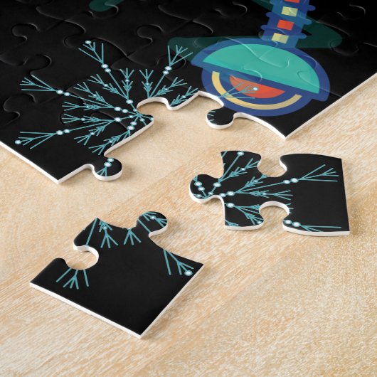 Kids Educational ABC Alphabet Robot Snowflake ジグソーパズル (側面)