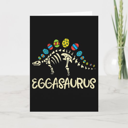 Kids Eggasaurus Easter Stegosaurus Dinosaur Boys K カード (正面)