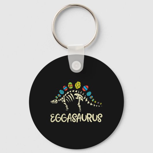 Kids Eggasaurus Easter Stegosaurus Dinosaur Boys K キーホルダー (正面)