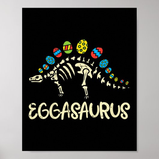 Kids Eggasaurus Easter Stegosaurus Dinosaur Boys K ポスター (正面)