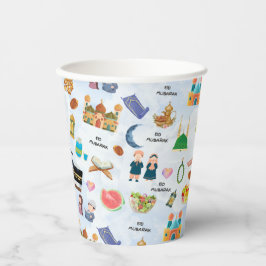 Kids Eid Mubarak Colourful Islamic Paper Cups 紙コップ