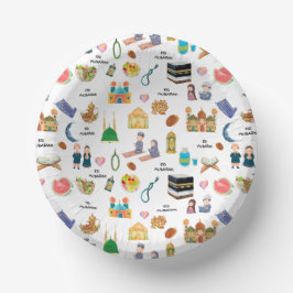 Kids Eid Mubarak Paper Bowl – Colourful Islamic  ペーパーボウル