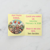 Kids Enjoying their Cakes, Sodas and Balloons 案内状 (内部)