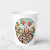 Kids Enjoying their Cakes, Sodas and Balloons 紙コップ (裏面)