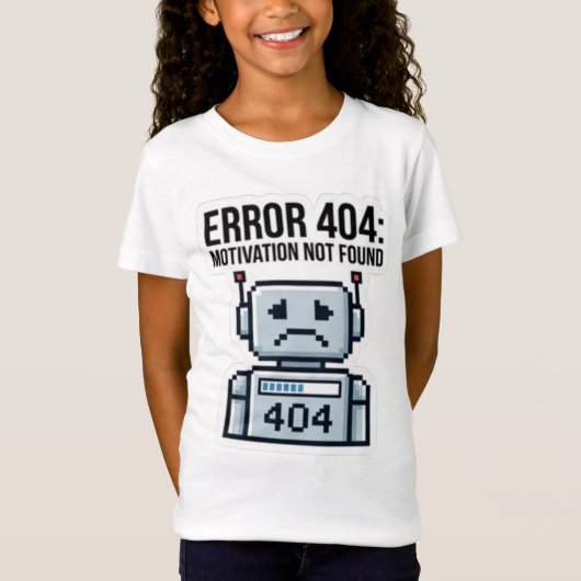  Kids Error 404 やる気なし Tシャツ  (正面)
