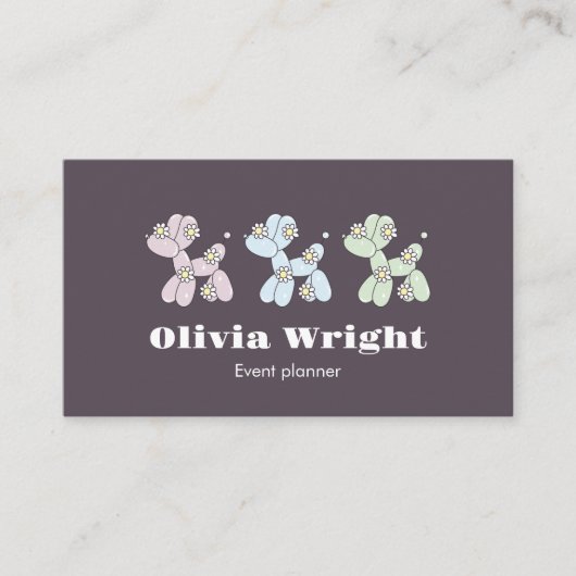 Kids Event Balloon Dogs Party Planner 名刺 (正面)