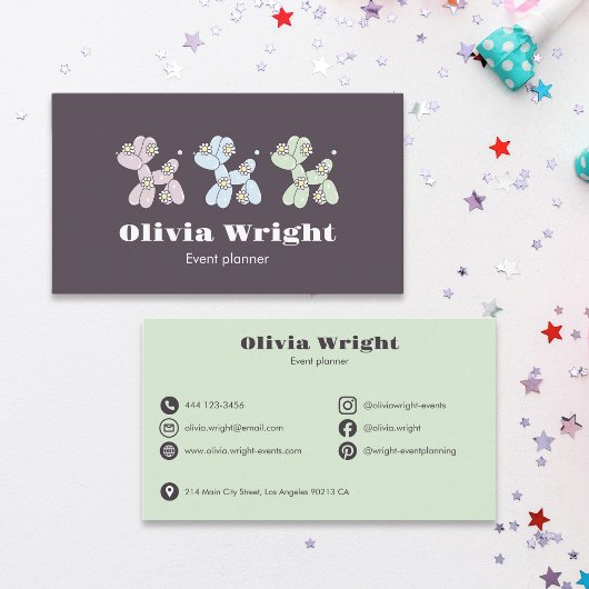 Kids Event Balloon Dogs Party Planner 名刺