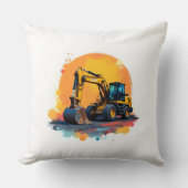 Kids Excavator Pillow クッション (正面)