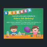 Kids Experiment Scienceバースデーパーティ招待状 招待状<br><div class="desc">おもしろい科学の実験と活子供へ動を通し学て、科学に関する簡単科学の誕生日パーティーを計画する。このカラフルと可愛い招待には男の子と女の子がいる。少年は虹学を作ったプ違うリズムを通して光の波長について考えている。その少女学は気球と髪の毛を通して静電気について語っている。テーブルの上には、液体の密度や様々な色のテスト管を約学するボトルの家庭製の溶岩ランプのような他の活動がある。カラフルの読一部で編集不可能なデザインの「科学」のバンティングフラグ。利用可能な宇宙内のパーティー詳細でパーソナライズ。男女兼用デザインの男素晴らし子と女の子の両方のために。</div>
