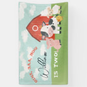 Kids Farm Animal Barnyard 2nd Birthday 横断幕 (縦)