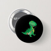 Kids Field Hockey Dinosaur Funny  缶バッジ (正面&裏面)