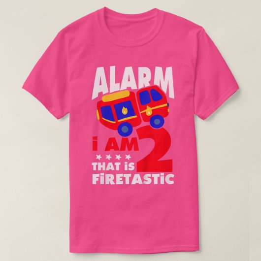 Kids Fire Department 2nd Birthday - Fire Truck 2nd Tシャツ (デザイン正面)