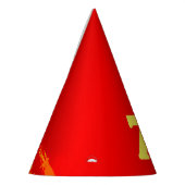 Kids Fire Fighterをテーマにした年齢の付いた誕生日パーティー パーティーハット (左)