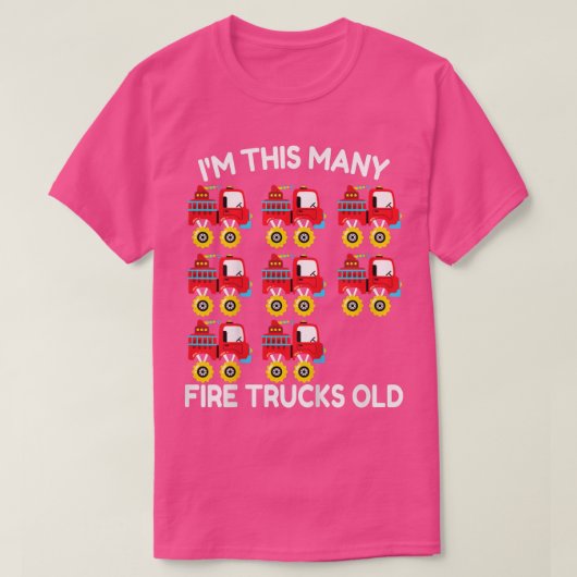 Kids Fire Truck Firefighter Monster Truck 8th Birt Tシャツ (デザイン正面)