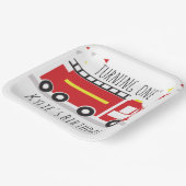 Kids Firetruckおもしろい紙吹雪誕生日名   ペーパープレート (傾斜あり)