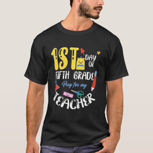Kids First 1st Day of Fifth 5th Grade Student Back Tシャツ (正面)
