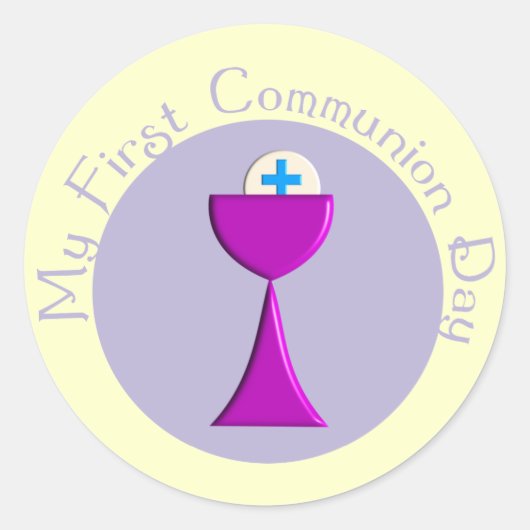 Kids First Communion Dayスタンプ ラウンドシール (正面)