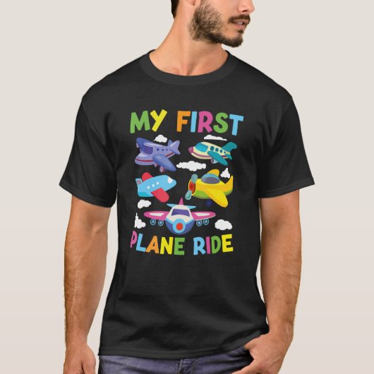 Kids First Time Flying My First Airplane Ride Boys Tシャツ (正面)