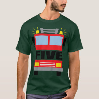 Kids FIVE (5) year old 5th Birthday Fire Truck the Tシャツ