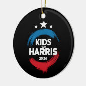 Kids For Harris President Kids Love Kamala Harris セラミックオーナメント (左)