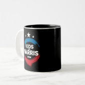 Kids For Harris President Kids Love Kamala Harris ツートーンマグカップ (正面左)