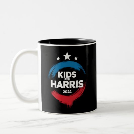 Kids For Harris President Kids Love Kamala Harris ツートーンマグカップ (左)
