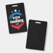 Kids For Harris President Kids Love Kamala Harris バッジ (正面＆裏面)