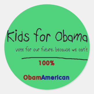 Kids for Obamaステッカー ラウンドシール