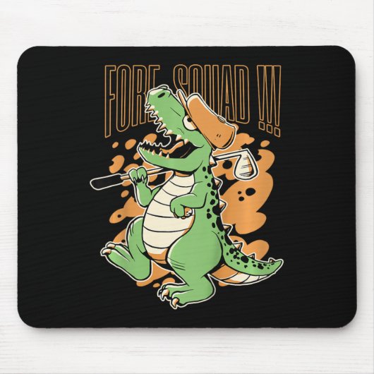 Kids Fore Squad T-rex Dinosaur Golf Player Graphic マウスパッド (正面)