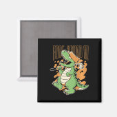 Kids Fore Squad T-rex Dinosaur Golf Player Graphic マグネット (正面/裏面)