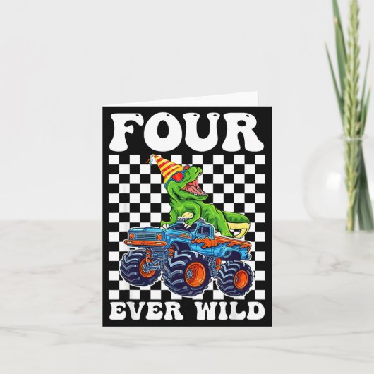 Kids Four Ever Wild Dinosaur Monster Truck 4th Bir カード (正面)
