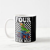 Kids Four Ever Wild Dinosaur Monster Truck 4th Bir コーヒーマグカップ (左)