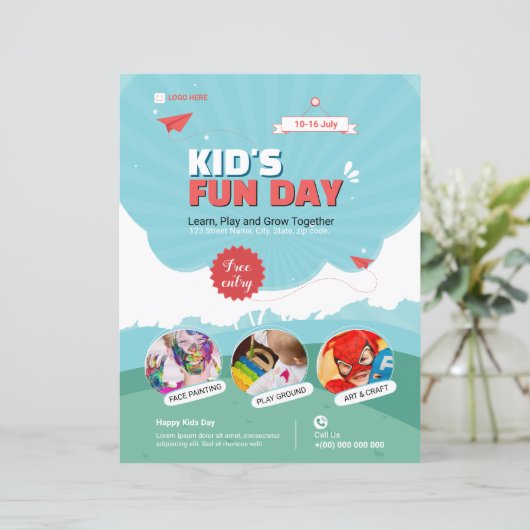 Kid's Funday Flyer template (スタンド正面)