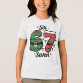 Kids Funny 67 Christmas Lights Holiday トライブレンドＴシャツ (正面)