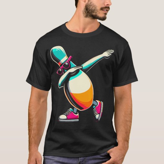 Kids Funny Bowling Tee Bowling Pin Dabbing Dab Bow Tシャツ (正面)