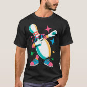 Kids Funny Bowling Tee Bowling Pin Dabbing Dab Bow Tシャツ (正面)