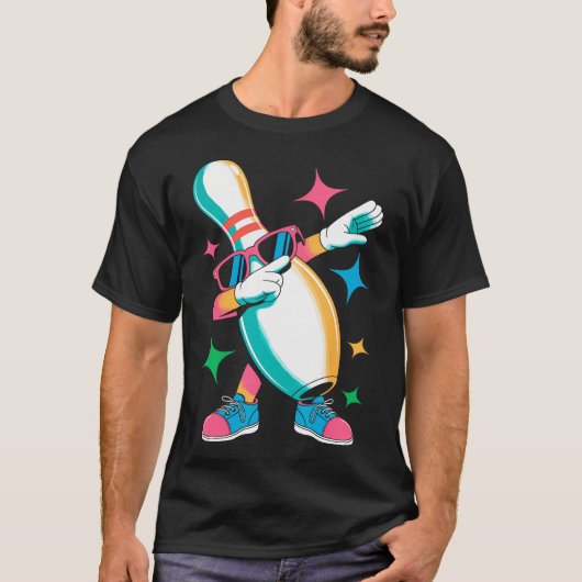 Kids Funny Bowling Tee Bowling Pin Dabbing Dab Bow Tシャツ (正面)