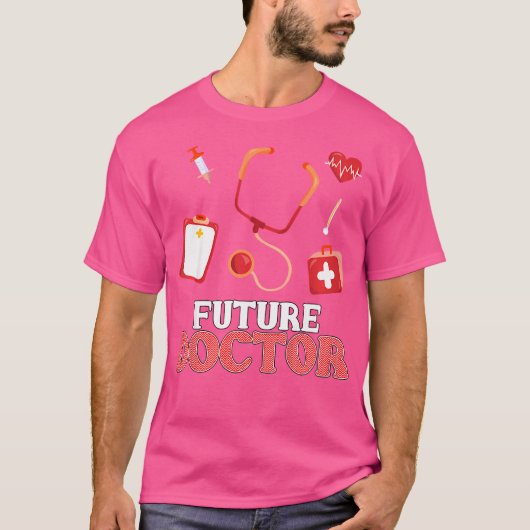 Kids Future Doctor – 男の子とGを目指す Tシャツ (正面)