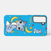 Kids Galaxy Phone Case – Cats, Stars & Moon Samsung Galaxyケース (裏面横)
