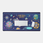 Kids Galaxy Space Map Photo Name Custom Desk Mat デスクマット (キーボード&マウス)
