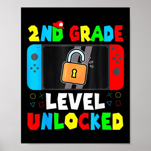 Kids Game Gaming 2nd Grade Level Unlocked First Da ポスター (正面)